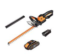 WORX Taille-haies sans fil 20V WG261E lame 46 cm | Lame double action 46 cm, coupe jusqu'à 16 mm, batterie 2 Ah et chargeur inclus