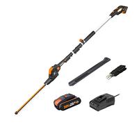 WORX Taille-Haies sans Fil sur Perche 20V WG252E, Lame de 45 cm, écartement de 16 mm, Manche télescopique, léger et Ergonomique, livré avec 1 Batterie 2Ah et Chargeur Rapide