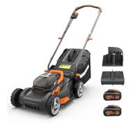 WORX WG743E Tondeuse WG743 (40 cm, 2 batteries 20 V/4,0 Ah, Lithium-Ion)