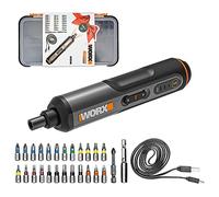 WORX Tournevis électrique sans fil 4V WX240 | Couple 2,5 Nm, 3 vitesses, 24 embouts, éclairage LED et recharge USB-C