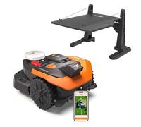 WORX Vision Cloud 2WD WR303E Robot tondeuse 300 m² sans fil périphérique + Garage (évitement d'obstacles par IA, navigation VSLAM + RTK Cloud, cartographie automatique, contrôle via application)