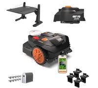 WORX Vision Cloud 2WD WR304E Robot Tondeuse 400 m² sans Fil périphérique + Garage + Cut-to-Zero + Brosses de Roues + Lames Longue durée (évitement d'obstacles par IA, Navigation VSLAM + RTK Cloud)