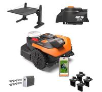 WORX Vision Cloud 2WD WR305E Robot Tondeuse 500 m² sans Fil périphérique + Garage + Cut-to-Zero + Brosses de Roues + Lames Longue durée (évitement d'obstacles par IA, Navigation VSLAM + RTK Cloud)