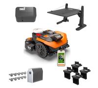 WORX Vision Cloud 2WD WR308E Robot tondeuse 800 m² sans fil périphérique + Garage + Antivol + Brosses de roue + Lames longue durée (évitement d'obstacles IA, navigation VSLAM + RTK Cloud, Cut-to-Zero)