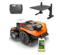 WORX Vision Cloud 2WD WR308E Robot Tondeuse 800 m² sans Fil périphérique + Garage + Antivol (évitement d'obstacles IA, Navigation VSLAM + RTK Cloud, cartographie Auto, contrôle Via app, Cut-to-Zero)