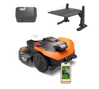 WORX Vision Cloud 2WD WR318E Robot Tondeuse 1800 m² sans Fil périphérique + Garage + Antivol (évitement d'obstacles IA, Navigation VSLAM + RTK Cloud, cartographie Auto, contrôle Via app, Cut-to-Zero)