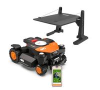WORX Vision Cloud 4WD WR340E Robot Tondeuse 600 m² sans Fil périphérique + Garage (évitement d'obstacles par IA, Navigation VSLAM + RTK Cloud, Pente de 84%, cartographie Auto, contrôle Via app)