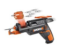 WORX Visseuse-Dévisseuse sans Fil 4V WX255, Barillet d'Embouts Interchangeables, Changement Automatique, Avec 5 Embouts et 1 Foret, Lumière LED, Compacte et Légère