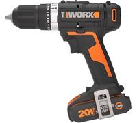 WORX WX370.1 Perceuse-visseuse à percussion sans fil 20V - 50Nm, 2 vitesses & lumière LED - pour visser, percer & percussion - 2x 2Ah batteries & chargeur, 13 mm