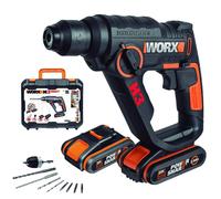 Worx WX390.1 H3 Marteau/Perceuse/Tournevis + 2 Batteries 20V 2.0Ah + Mallette