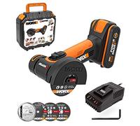 WORX WX801 Meuleuse d’angle sans fil 76mm 18V(20V MAX) avec 2.0Ah batterie | Meuleuse d’angle, compacte et maniable, idéale pour metal, carrelage et plastique, Powershare avec 2.0Ah batterie et chargeur