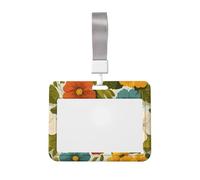 Woshuwo Porte-badge coulissant en plastique rigide à motif floral pour infirmières et bureau