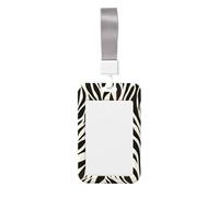 Woshuwo Porte-badge coulissant en plastique rigide avec grand motif de feuille marron abstrait pour infirmières et bureau