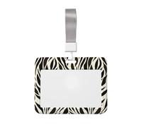 Woshuwo Porte-badge coulissant en plastique rigide avec grand motif de feuille marron abstrait pour infirmières et bureau