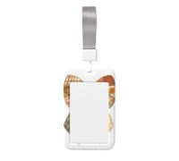Woshuwo Porte-badge coulissant en plastique rigide avec grand nœud Motif floral d'automne Pour infirmières et bureau