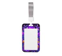 Woshuwo Porte-badge coulissant en plastique rigide avec motif fantôme violet mignon de dessin animé pour infirmières et bureau