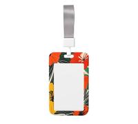Woshuwo Porte-badge coulissant en plastique rigide avec motif floral japonais jungle tropicale coquelicot rouge orange pour infirmières bureau