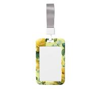 Woshuwo Porte-badge coulissant en plastique rigide avec motif floral jaune pour infirmières et bureau