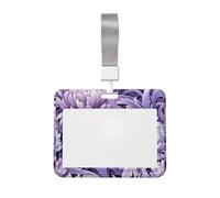 Woshuwo Porte-badge coulissant en plastique rigide avec motif floral violet lavande pour infirmières et bureau