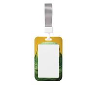 Woshuwo Porte-badge coulissant en plastique rigide avec motif perroquet vert vif