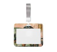 Woshuwo Porte-badge coulissant en plastique rigide avec motif teckel qui se prélasse sur un canapé vert pour infirmières ou bureau