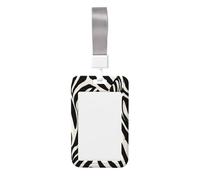 Woshuwo Porte-badge coulissant minimaliste en plastique rigide avec motif zèbre noir et blanc pour infirmières, bureau
