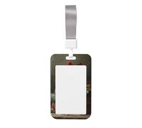 Woshuwo Porte-badge coulissant vintage en plastique rigide pour cartes de travail avec houx et gui de Noël pour infirmières et bureau