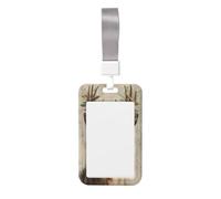 Woshuwo Porte-badge en plastique rigide avec motif de cerf avec couronnes de houx sur des têtes rustiques pour infirmières et bureau