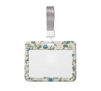 Woshuwo Porte-badge en plastique rigide avec motif floral et feuilles vertes pour infirmières et bureau