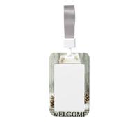 Woshuwo Puppy On Snowy Porch Step Porte-badge coulissant vintage en plastique rigide pour cartes de travail pour infirmières et bureau
