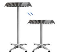 WOTAT Lot de 2 Table de Bar Ronde Haute Cuisine Mange-Debout avec Plateau en alu Réglable en Hauteur(70/110CM) pour Bistro Salon Salle à Manger Terrasse