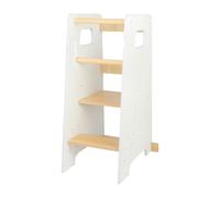WOTAT Tour d'apprentissage,Tour d'Eveil en Bois,Tour d'observation Montessori réglable sur 3 Niveaux,Surface Anti-dérapante,en Bois Naturel,Pieds Anti-Bascule,A partir de 12 Mois