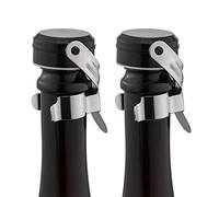 WOTOR Bouchon Champagne et bouchon bouteille vin Acier Inoxydable Bouchon Bouteille Champagne réutilisable bouchon vin avec silicone Résistant aux fuites Restez frais Paquet de 2 (Argent)