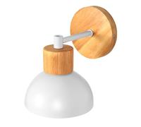 WOTTES 1pcs Applique Murale Industrielles Moderne Lampe Murale Interieur Blanc E27 Rétro Support Bois Minimaliste Abat-jour Métal Vintage Industrielle Plafonnier Luminaire pour Chambre Bureau Couloir