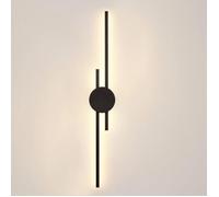 WOTTES Applique Murale en Acryliquel Interieur Moderne Lampe Noir, LED Design Lignes Parallèles Blanc Chaud pour Escalier Allée