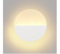 WOTTES Applique Murale Intérieure LED, Ø18cm Ronde Lampe Murale Moderne Aluminium Luminaire Blanc pour Couloir, Blanc Chaud