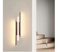 WOTTES Applique Murale Intérieure LED Blanc Chaude, 30CM Noir Lampe Moderne Acrylique Luminaire Interieur pour Couloir Escalier