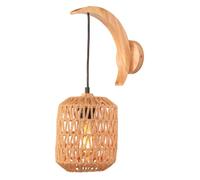 WOTTES Applique Murale Intérieure Rétro Lanterne,Corde De Chanvre Applique Rotin Et MéTal E27 Pour Table De Chevet Salon Couloir