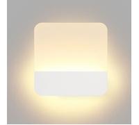 WOTTES LED Applique Murale Intérieure, Lampe Murale Moderne Carrée Luminaire en Acryliquel Blanc pour Salon Couloir, Blanc Chaud