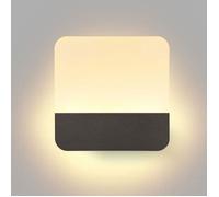 WOTTES LED Applique Murale Intérieure, Lampe Murale Moderne Carrée Luminaire en Acryliquel Noir et Blanc pour Salon, Blanc Chaud