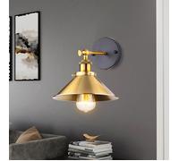 WOTTES Lot de 4 Applique Murale Industrielle Lampe de Plafond de Style Métal Rétro avec Rotation à 180 Degrés - Ø22cm, Or