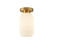 WOTTES Plafonnier Couloir Moderne en Verre Strié,Luminaire à Monture Métallique,Support E27 pour Vestibule Entrée Salle de Bain（ampoule non comprise）