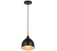 WOTTES Suspension Luminaire Industrielle E27 Suspensions Éclairage Moderne Lumières Lustre Abat-jour Métal Lampe Suspendue Luminaires Intérieur pour Chambre Cuisine Salon (1Pcs Noir)