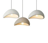 WOTTES Suspension Luminaire Moderne Créatif Blanc, Lustre Design Mousse Vintage E27 Lampe 3pcs Ø20cm pour Salon Salle à Manger