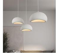 WOTTES Suspension Luminaire Moderne Créatif Blanc, Lustre Design Mousse Vintage E27 Lampe 3pcs Ø30cm pour Cuisine Salle à Manger