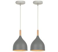 WOTTES Suspension luminaire,Style moderne E27 lustres,plafonnier industriel convient aux chambres à coucher, aux chambres d'enfants, aux salons, etc. (Gris)
