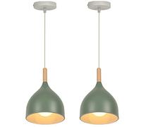 WOTTES Suspension luminaire,Style moderne E27 lustres,plafonnier industriel convient aux chambres à coucher, aux chambres d'enfants, aux salons, etc. (Vert foncé clair)