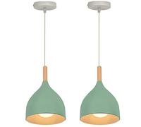 WOTTES Suspension luminaire,Style moderne E27 lustres,plafonnier industriel convient aux chambres à coucher, aux chambres d'enfants, aux salons, etc. (Vert clair)