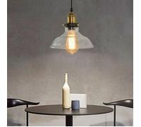 WOTTES Verre Rétro Suspension Luminaire Industrielle Vintage Lustre Eclairage de Plafond Lampe Design Transparent Ø20CM 3PCS