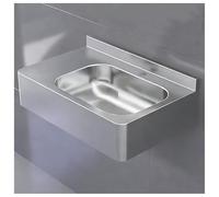 WOTZOV Évier mural en acier inoxydable flottant robuste pour lavage des mains commerciales, évier utilitaire pour bar, garage, camping-car, école, kit d'évier droit 1